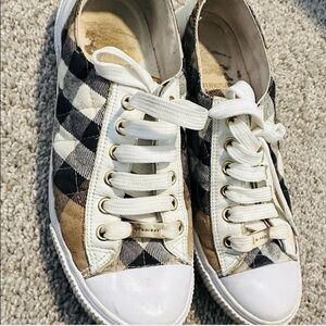 Burberry Black Beige White Check Low-Top Sneakers